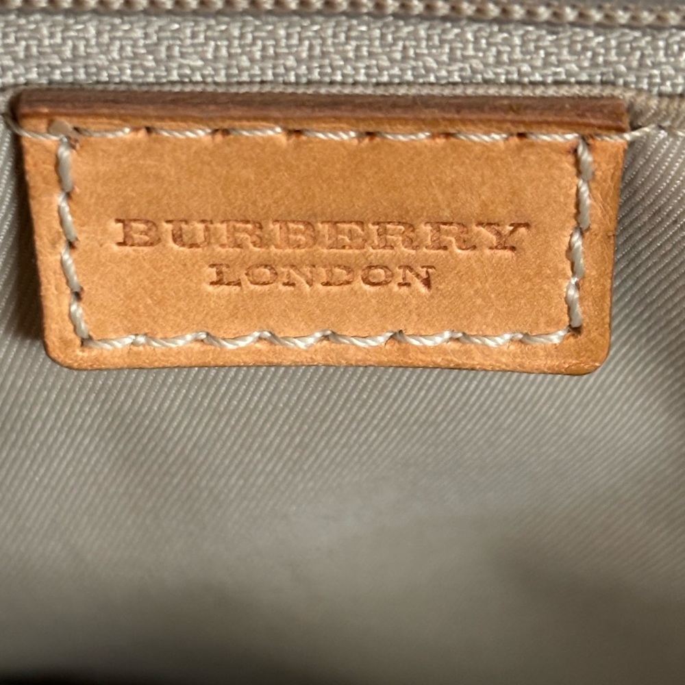 Burberry Tan and Cream Satchel with Iconic Check Pattern - Picture 10 of 11